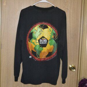 Bob Marley Long Sleeve Soccer Graphic Tee T-shirt